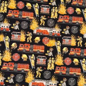 Firefighter, Fire Truck, Dalmatian, Fire Rescue - Brother Sister Design - 1/2 Yd